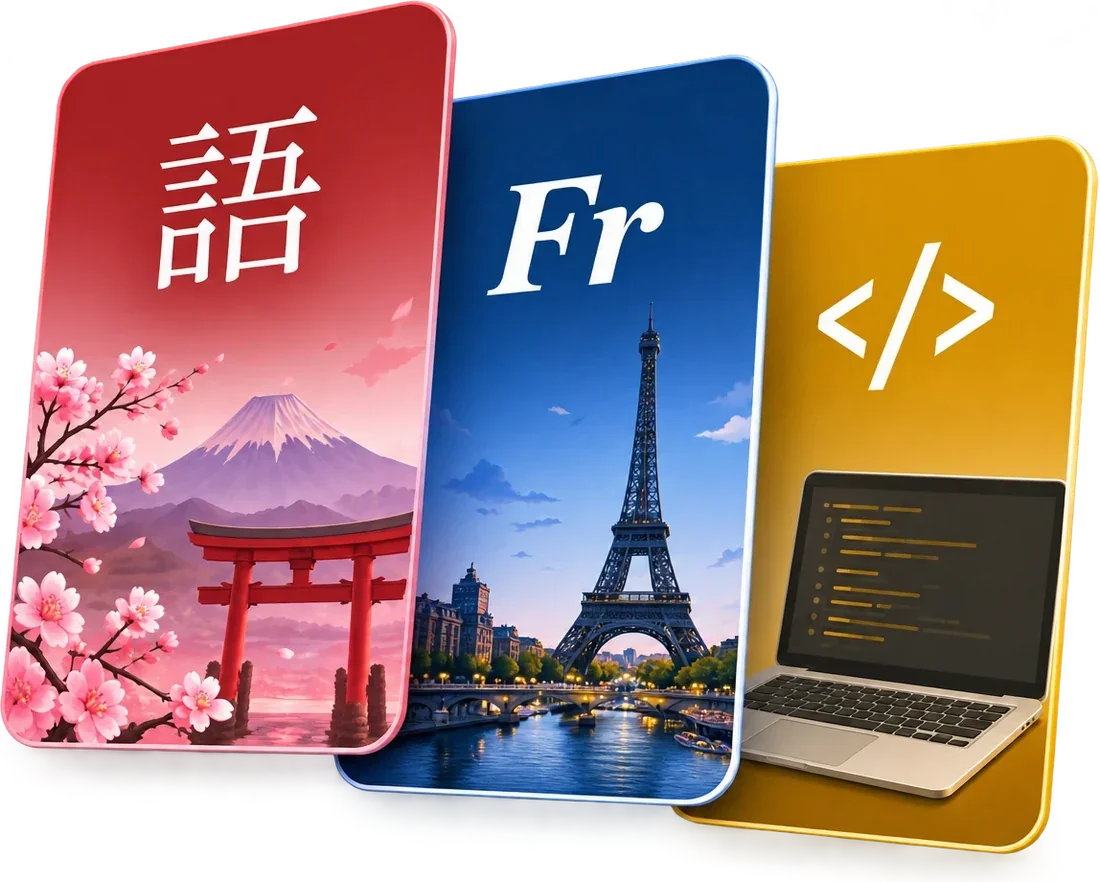 BitSize track cards for Japanese, French and Python